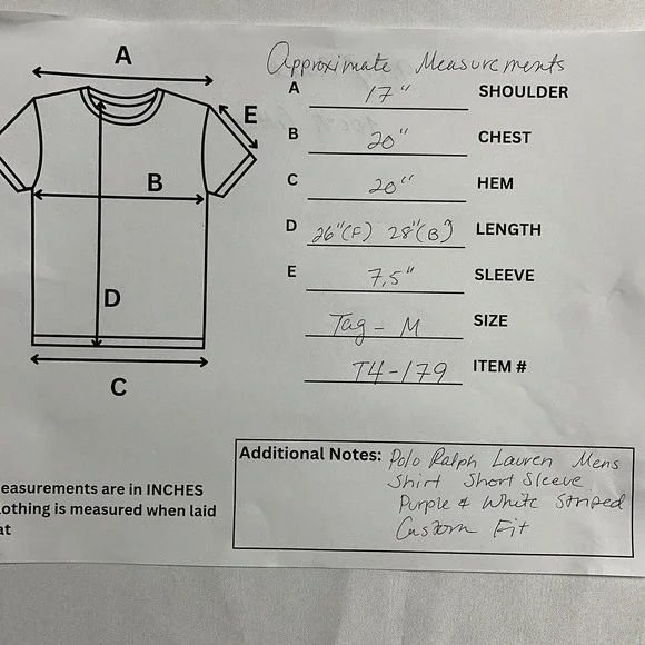 Polo Ralph Lauren Men's Polo Shirt Sz M Purple and White Striped Good Golf - Picture 11 of 11